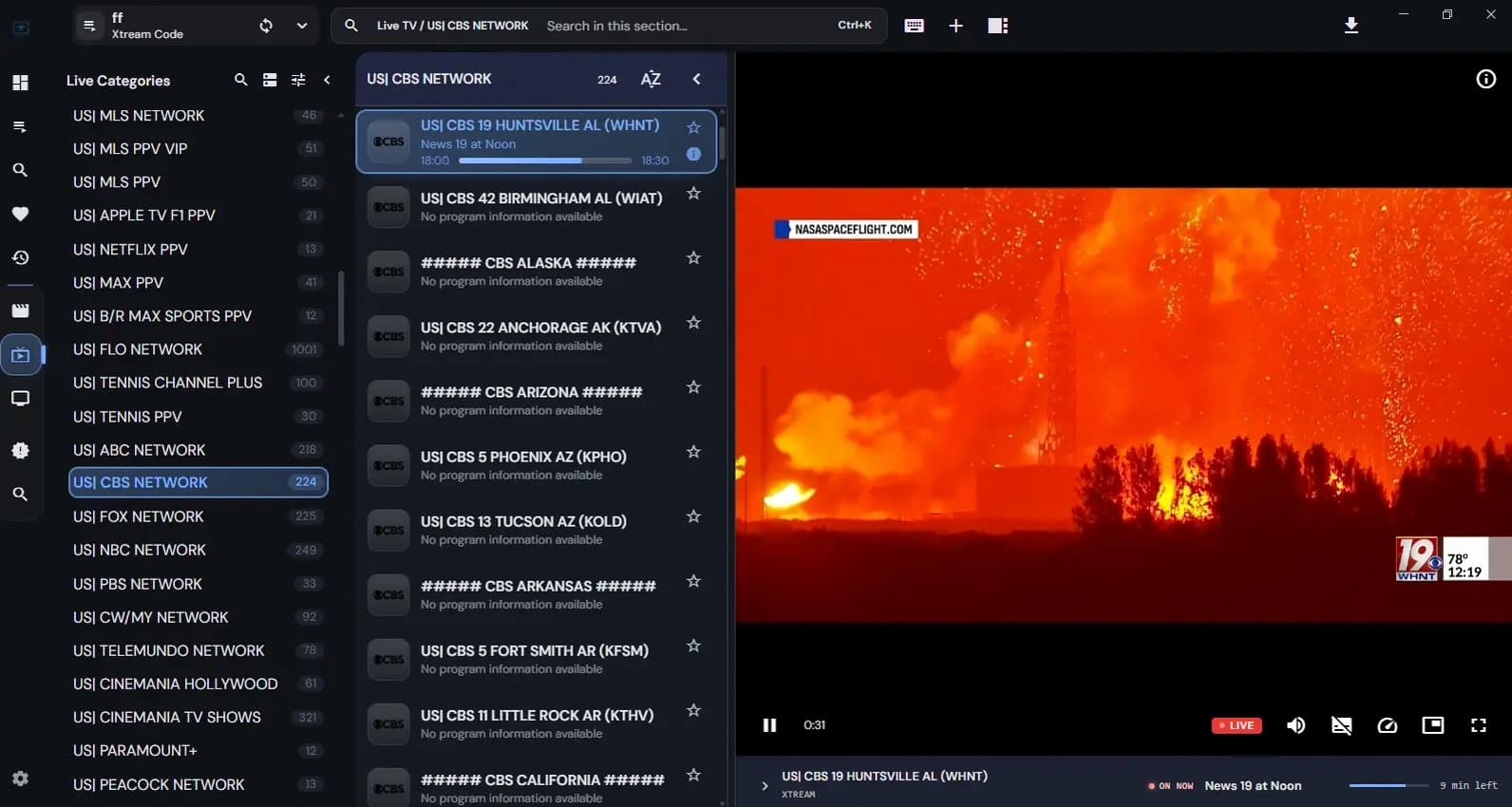 IPTV Map CBS News Broadcast Feed IPTV Map CBS News & Prime Time Broadcasts Interface with EPG Schedule