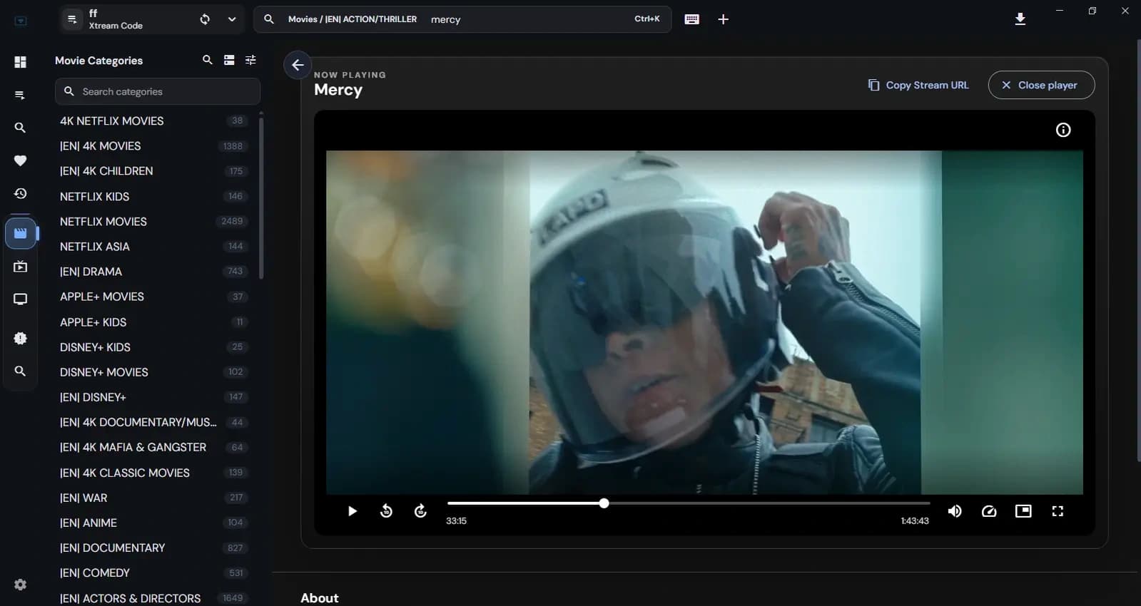 IPTV Map Thriller Cinema VOD IPTV Map Action & Thriller Cinema Playback Controls and Instant Resume